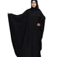 Beautiful Self Design Beige Gala Moti Kaftan Art Silk Abaya With Hijab