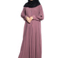 Modest City Self Design Pink Button With Plate Abaya or Burqa With Hijab for Women & Girls-Series Laiba