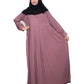 Modest City Self Design Pink Button With Plate Abaya or Burqa With Hijab for Women & Girls-Series Laiba