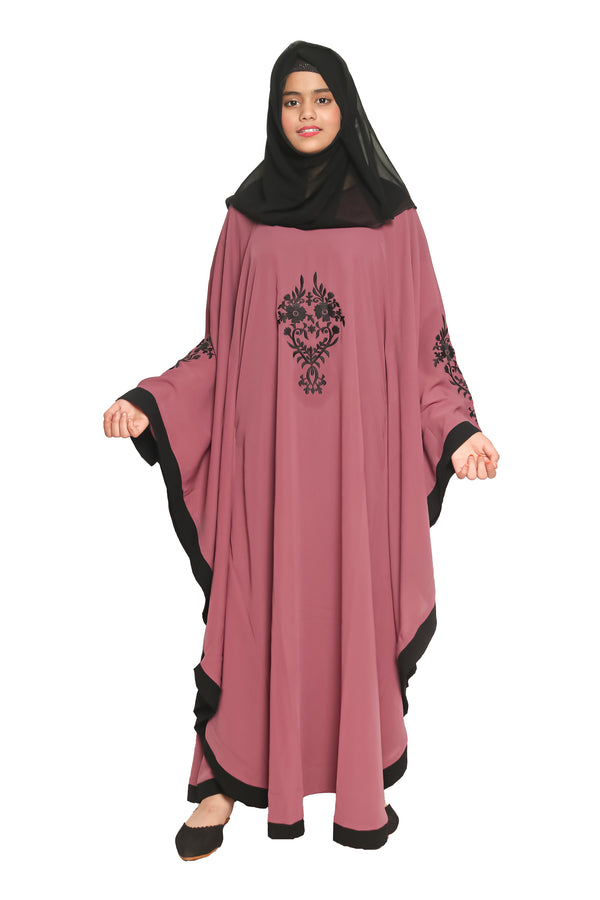 Modest City  Self Design Embroidered Crepe Fabric Abaya or Burqa for Women & Girls-Series Laiba
