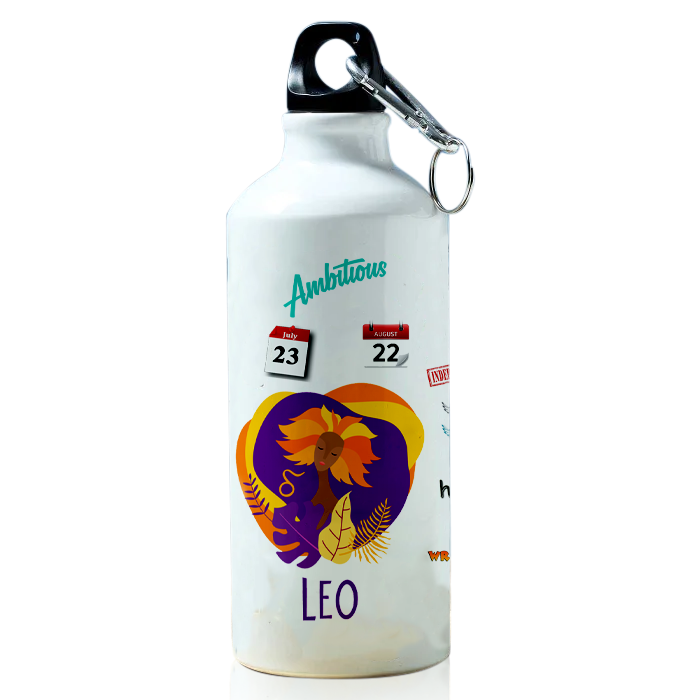 Modest City Beautiful Exclusive Leo Zodiac Sign Printed Aluminum Sports Water Bottle (600ml) Sipper