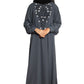 Modest City Beautiful Self Design Gala Embroidery Crepe Fabric Blue Abaya or Burqa With Hijab for Women & Girls Series Laiba