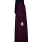 Modest City Self Design Purple Button With Plate Abaya or Burqa With Hijab for Women & Girls-Series Laiba