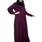 Modest City Self Design Purple Button With Plate Abaya or Burqa With Hijab for Women & Girls-Series Laiba