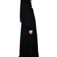 Modest City Self Design Black Button With Plate Abaya or Burqa With Hijab for Women & Girls-Series Laiba
