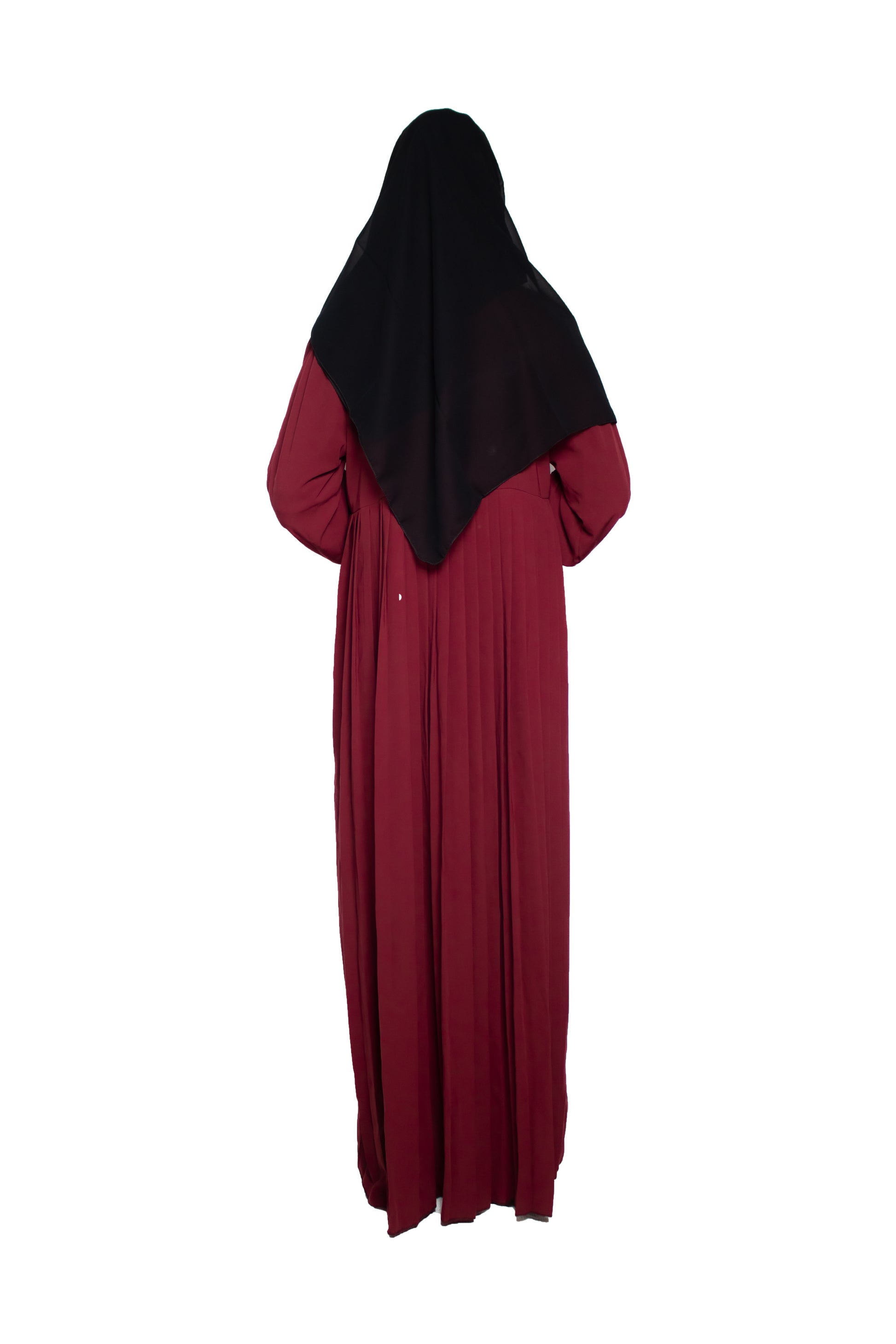 Modest City Self Design Maroon Button With Plate Abaya or Burqa With Hijab for Women & Girls-Series Laiba