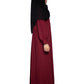 Modest City Self Design Maroon Button With Plate Abaya or Burqa With Hijab for Women & Girls-Series Laiba