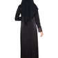 Modest City Self Design Black 3 Flower Lycra Abaya or Burqa With Hijab for Women & Girls-Series Laiba