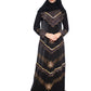 Modest City Self Design Black 3 Flower Lycra Abaya or Burqa With Hijab for Women & Girls-Series Laiba