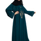 Modest City Self Design Ramagreen With Beige Embroidery Crepe Abaya Or Burqa With Hijab for Women & Girls-Series Laiba