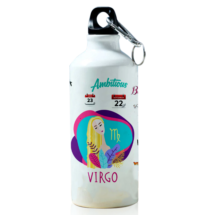 Modest City Beautiful Exclusive Virgo Zodiac Sign Printed Aluminum Sports Water Bottle (600ml) Sipper