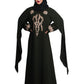 Beautiful Self Design Black Embroidered Art Silk Abaya With Hijab_0607