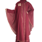 Modest City Beautiful Self Design Maroon Broach Farasha Nida Abaya_0714