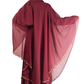 Modest City Beautiful Self Design Maroon Broach Farasha Nida Abaya_0714