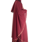 Modest City Beautiful Self Design Maroon Broach Farasha Nida Abaya_0714