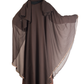 Modest City Beautiful Self Design Stone Work Brown Broach Farasha Abaya_0716
