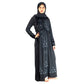 Modest City Beautiful Self Design Stone Work RTY Black Lycra Abaya_0725
