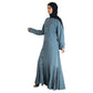 Modest City Beautiful Self Design Crepe Front Open Grey Abaya_0730