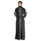 Modest City Beautiful Self Design Crepe Front Open Embroidery Black Abaya_0732