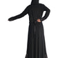 Beautiful Self Design Black Daman Moti Lycra Abaya With Hijab_0677