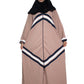 Modest City Self Design Beige Front Open Zip With Contrast Stripes Abaya or Burqa With Hijab for Women & Girls-Series Laiba