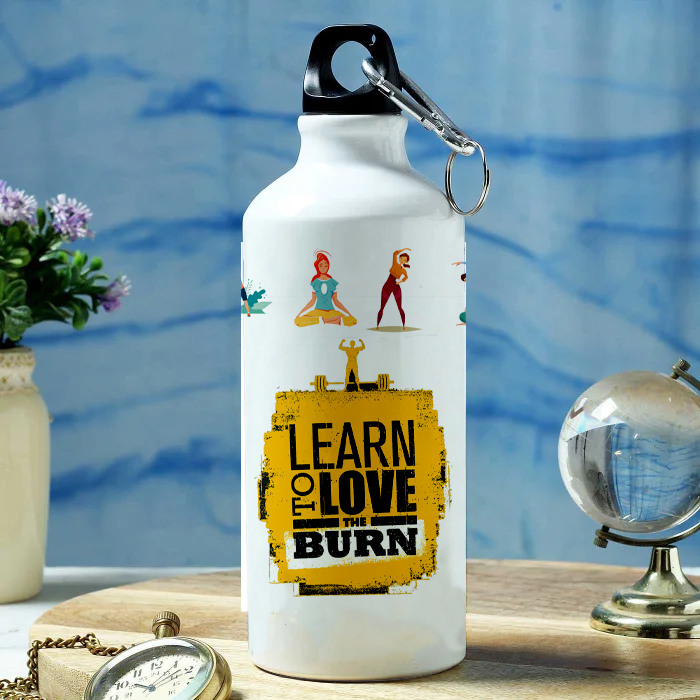 Modest City Beautiful Gym Design Sports Water Bottle 600ml Sipper (Learn To Love The Burn)