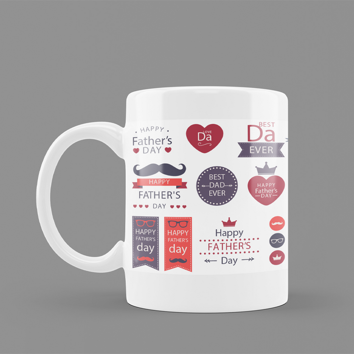 Modest City Beautiful 'Best Dad Ever | Happy Father's Day' Printed White Ceramic Coffee Mug_007