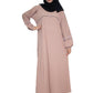 Modest City Self Design Beige Single Piping Abaya or Burqa With Hijab for Women & Girls-Series Laiba