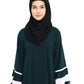Beautiful Self Design Green Crepe Abaya Without Hijab_0822