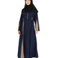 Beautiful Self Design Blue Crepe Abaya With Hijab_0823