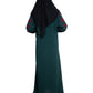 Modest City Selff Design Ramagreen With Red Leaf Abaya or Burqa With Hijab for Women & Girls-Series Laiba