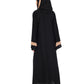 Beautiful Self Design Black Crepe Abaya With Hijab_0836