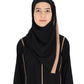 Beautiful Self Design Black Crepe Abaya With Hijab_0836