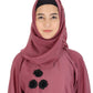 Beautiful Self Design Pink Art Silk Abaya With Hijab_0845