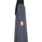 Modest City Self Design Plain Bottle Grey Front 4 Button Abaya or Burqa With Hijab for Women & Girls - Series Laiba
