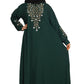 Modest City Beautiful Self Design Gala Embroidery Crepe Fabric Green Abaya or Burqa With Hijab for Women & Girls Series Laiba