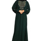 Modest City Beautiful Self Design Gala Embroidery Crepe Fabric Green Abaya or Burqa With Hijab for Women & Girls Series Laiba