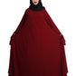Beautiful Self Design Maroon Crepe Abaya Without Hijab_0609