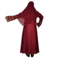 Beautiful Maroon Stone Work Art Silk Abaya With Hijab