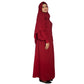 Beautiful Self Design Maroon Button Crepe Abaya With Hijab_0940