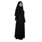 Beautiful Self Design Black Button Crepe Abaya With Hijab_0941