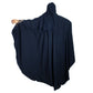 Beautiful Self Design Blue Embroidered Kaftan Crepe Abaya With Hijab_0961