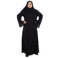 Beautiful Self Design Black Side Nag Work Art Silk Abaya With Hijab_0972