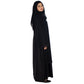 Beautiful Self Design Black Side Nag Work Art Silk Abaya With Hijab_0972