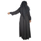 Beautiful Self Design Grey Pintex Button Crepe Abaya With Hijab_0984