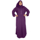 Beautiful Self Design Purple Pintex Button Crepe Abaya With Hijab_0985