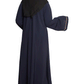 Modest City Beautiful Self Design Side Button / Chain Embroidery Crepe Fabric Blue Abaya or Burqa With Hijab for Women & Girls Series Laiba