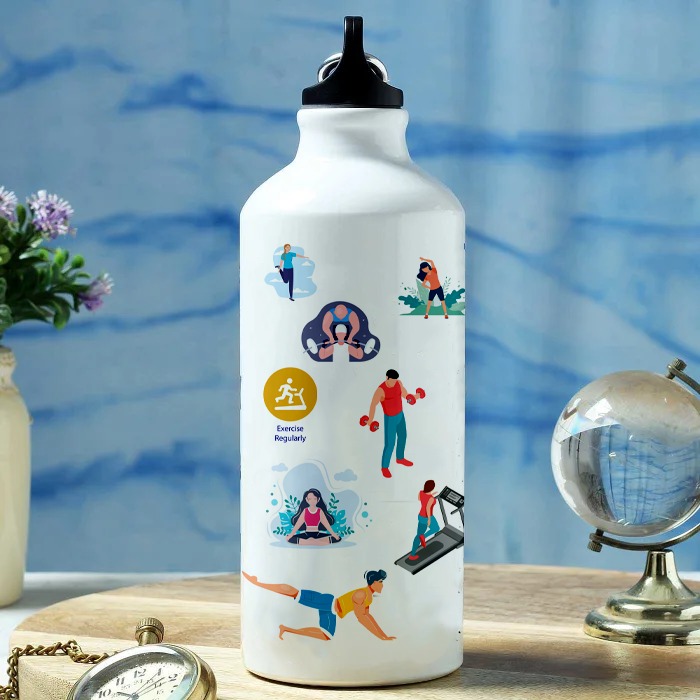 Modest City Beautiful Gym Design Sports Water Bottle 600ml Sipper (EXCUSES DON'T BURN CALORIES)