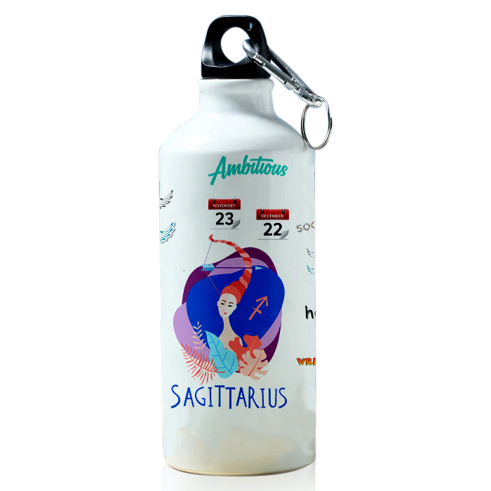 Modest City Beautiful Exclusive Sagittarius Zodiac Sign Printed Aluminum Sports Water Bottle (600ml) Sipper