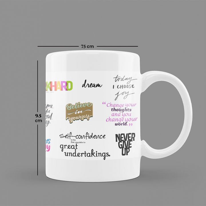 Modest City Beautiful Motivational Design Printed White Ceramic Coffee Mug (Never Stop Learning Because Life Never Stops Teaching)